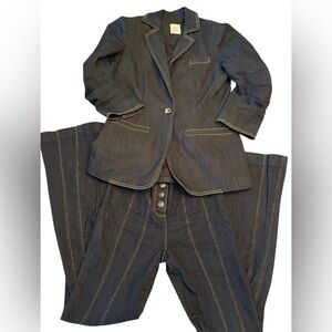 Cinq à Sept Khloe Denim Blazer and Pants Size 00